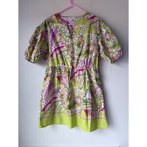 CHLOE + RENEE Women’s 60’s Print Dress Size L Artsy Colourful Paisley​